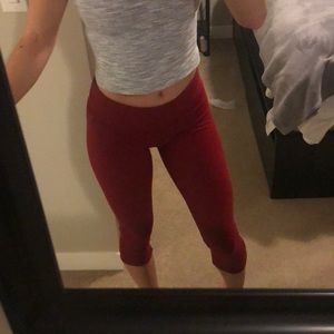 LULU cropped red hot leggings!